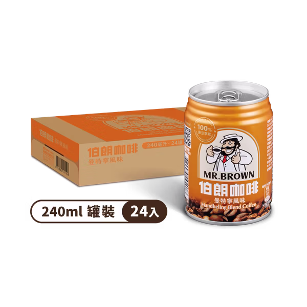 伯朗咖啡曼特寧風味240ml(24罐/箱)